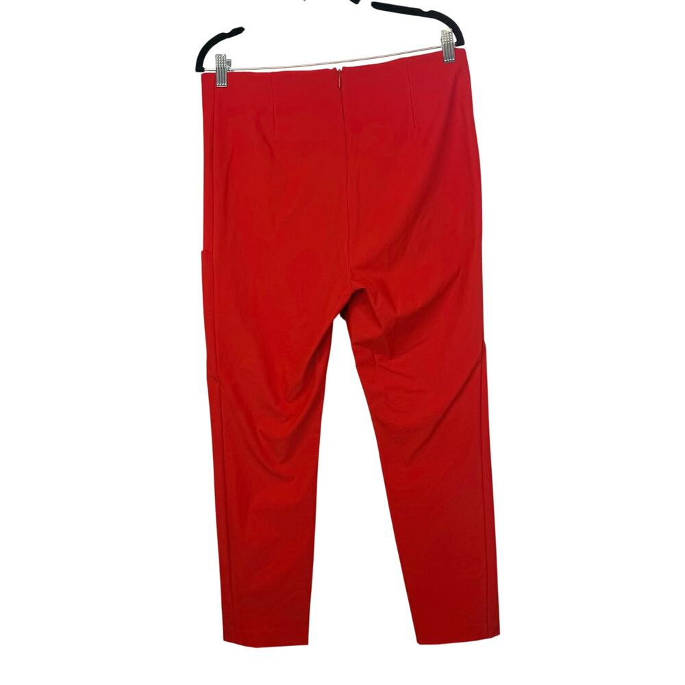 Athleta Red Mid Rise Back Zip Compression Pants Women's 14 Pockets Stretch - Picture 4 of 7